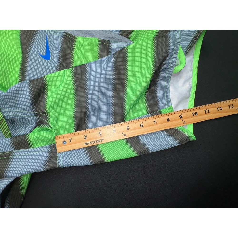 VTG Nike Volley Swim Trunks Men's Large Shorts Striped Purple Green NESS685 - Picture 13 of 14